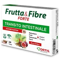 Frutta&Fibre Forte Integratore per il Transito Intestinale Pigro Occasionale 24 Cubetti