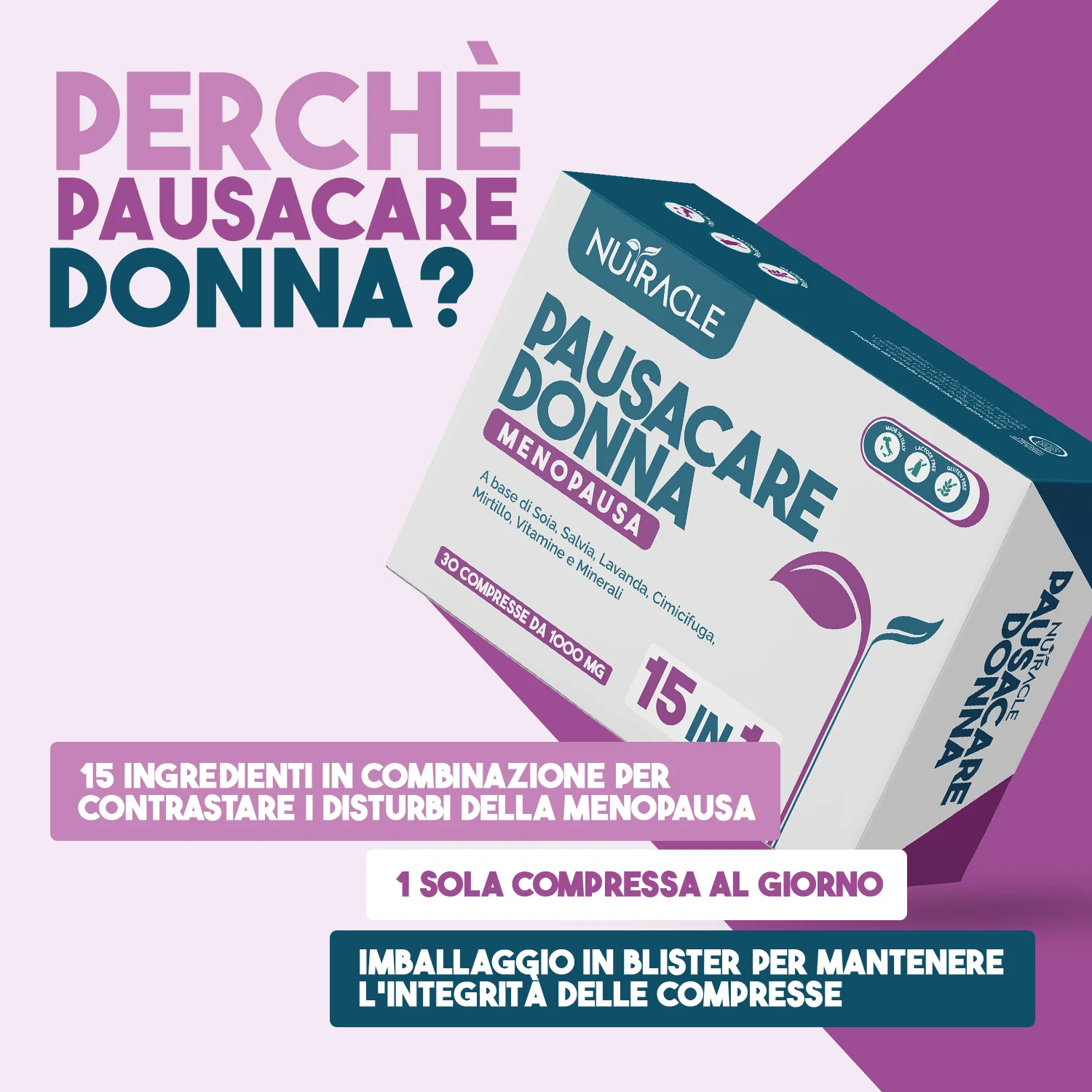 Nutracle Pausacare D Meno30Cpr Ricco di Minerali