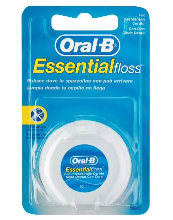 Oral-B Essential Floss Filo Interdentale Cerato 50 metri Igiene Orale
