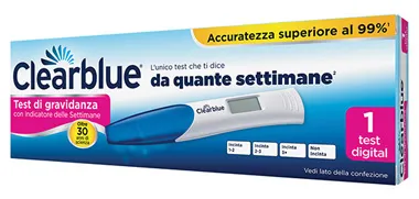 Clearblue Test di Gravidanza con Rilevatore di Settimane 1 Stick – Test Gravidanza