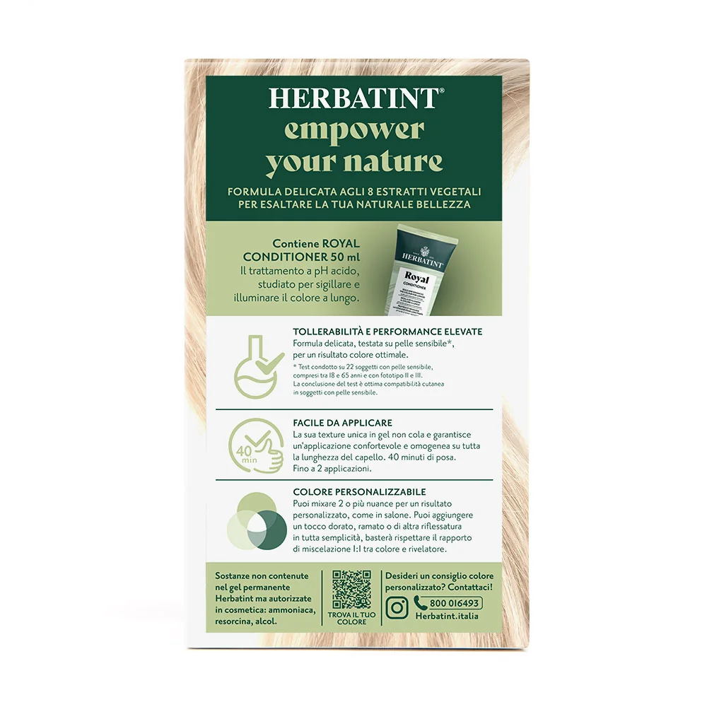 Herbatint Gel Colorante Permanente 10N Biondo Platino 170 Ml Colore Intenso e Duraturo