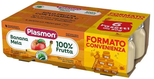 Plasmon Omogeneizzato Banana Mela 6X80 G