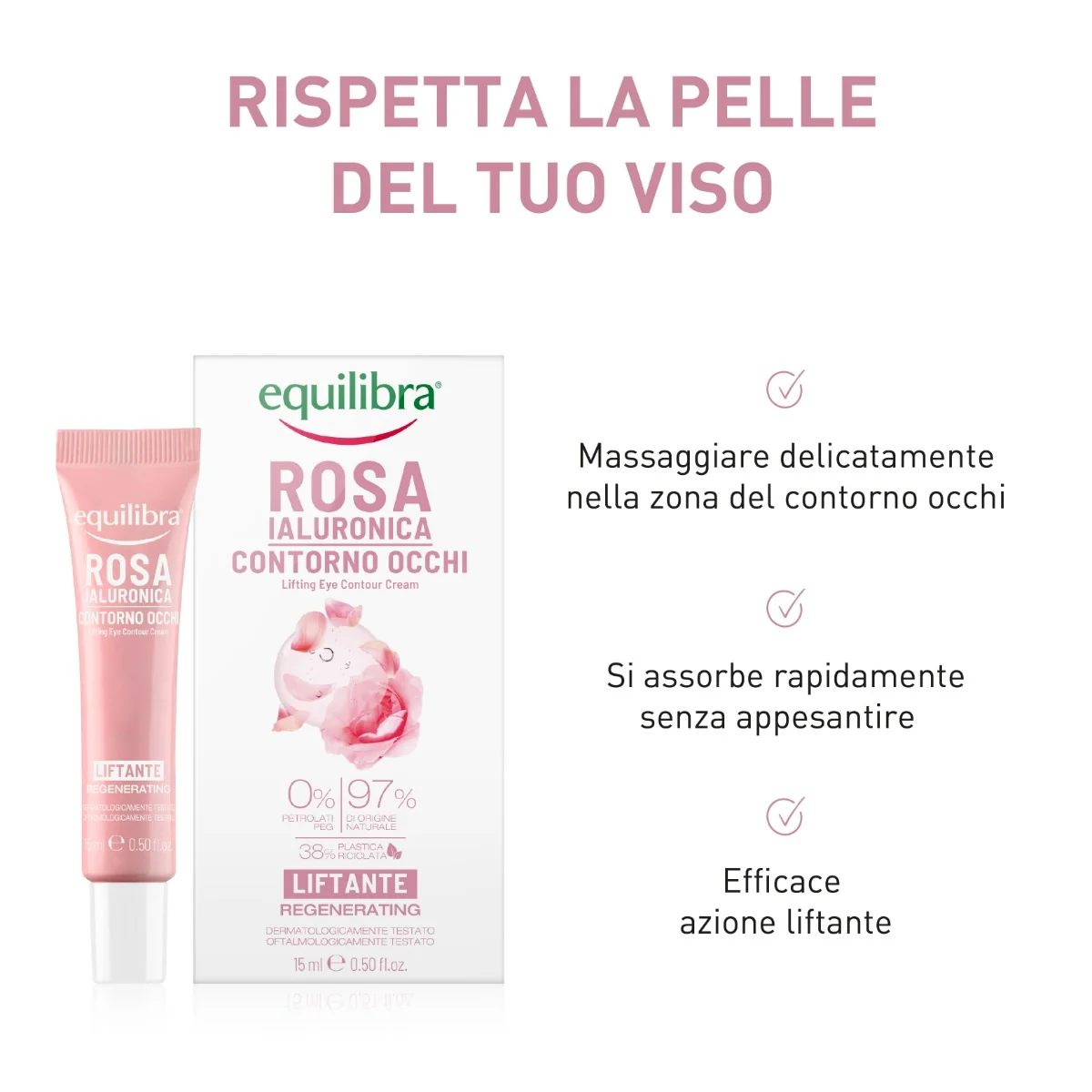 Equilibra Rosa Ialuronica Contorno Occhi Liftante 15 Ml Emulsione Liftante