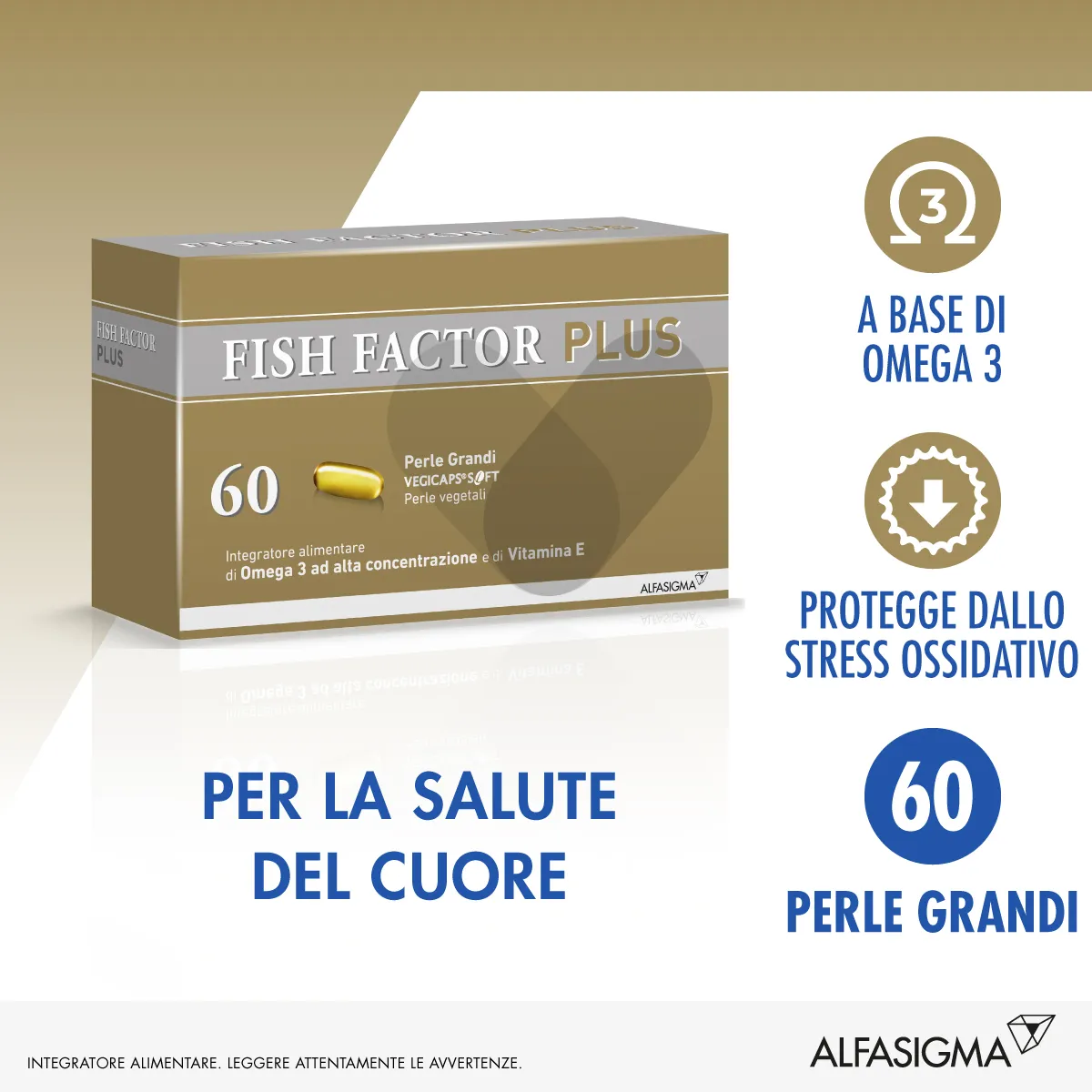Fish Factor Plus 60 Perle Grandi Benessere Cardiaco