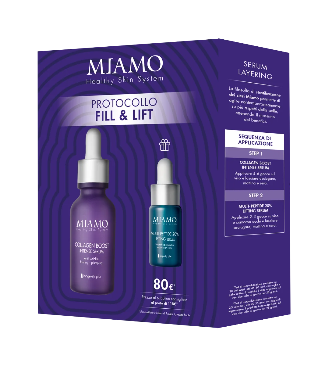Miamo Collagen Boost Intense Serum 30ml + Multi-Peptide 20% Lifting Serum 10ml Protocollo Fill & Lift