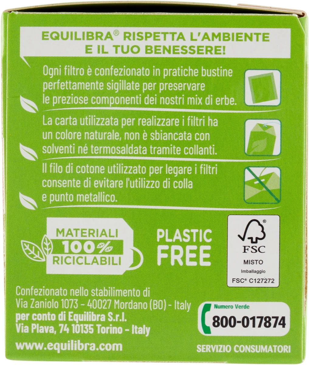Equilibra Tisana Digestiva 15 Filtri Con Finocchio, Arancia, Menta e Camomilla