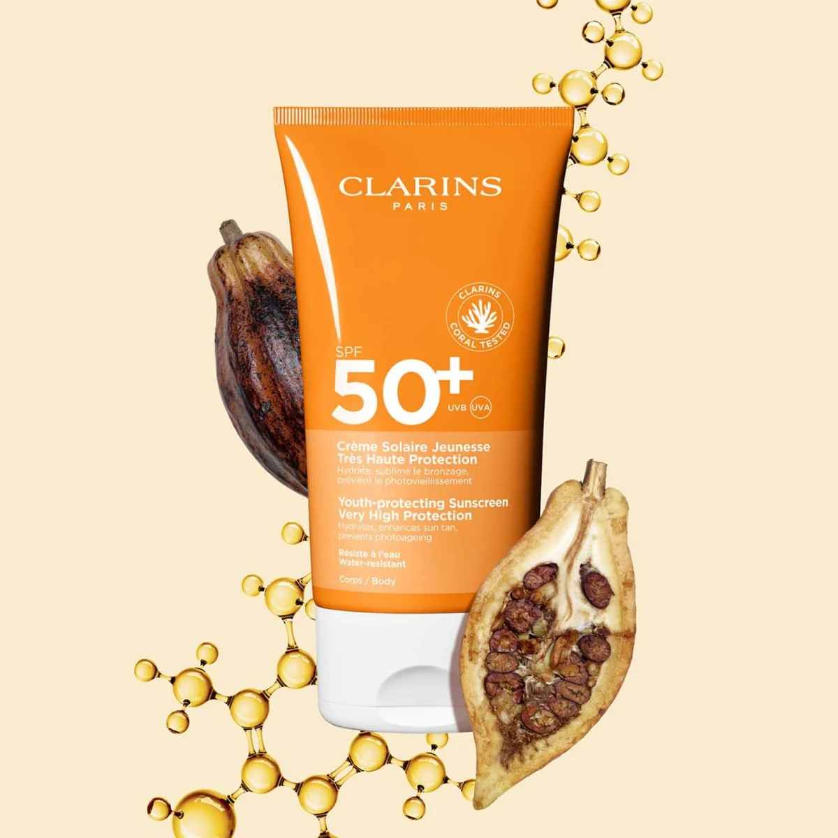 Clarins Solari Sun Body Cream Spf50+ 150 Ml Tutti i Tipi di Pelle