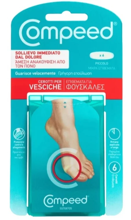 Compeed Cerotti Per Vesciche Piccoli 6 Pezzi Sollievo Immediato dal Dolore