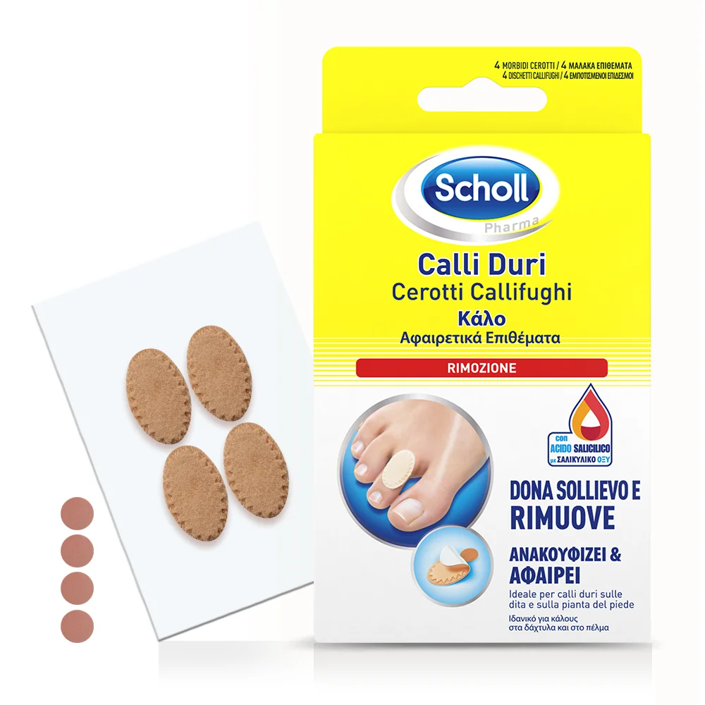 Scholl Cerotti Callifughi Rimozione Duroni 2 Cerotti + 2 Dischetti Calli e Duroni