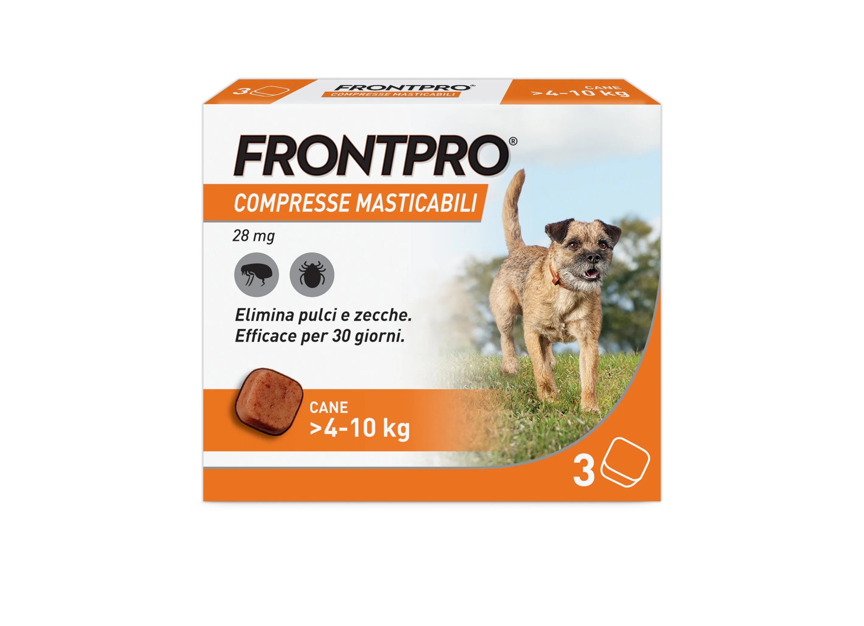 Frontpro X3 Compresse Masticabili Per Cani Contro Pulci E Zecche (4-10Kg)