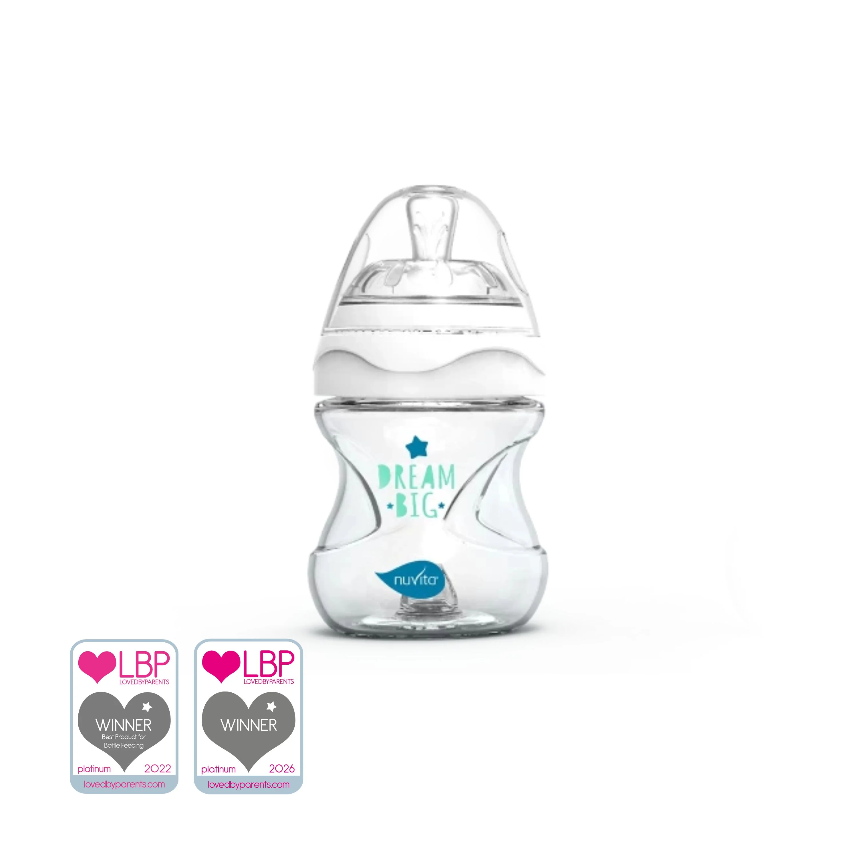 Nuvita Collection Glass Biberon Vetro Bianco 140 ml Con Valvola Riduci Coliche