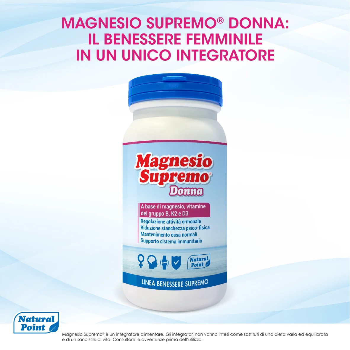 Magnesio Supremo Donna 150 g Integratore Magnesio e Vitamine