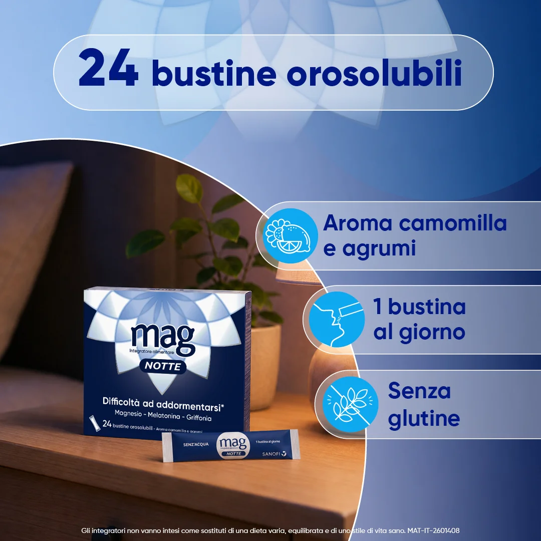 Mag Notte 24 Bustine Orosolubili Integratore per il Sonno