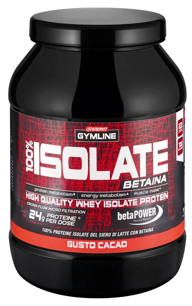 ENERVIT GYMLINE MUSCLE 100% WHEY PROTEIN ISOLATE CACAO INTEGRATORE PROTEICO 900 G