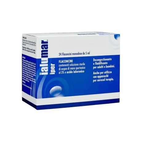 Ialumar Iper Soluzione Ipertonica 24 Flaconcini Monodose Decongestionante e Fluidificante Adulti e Bambini