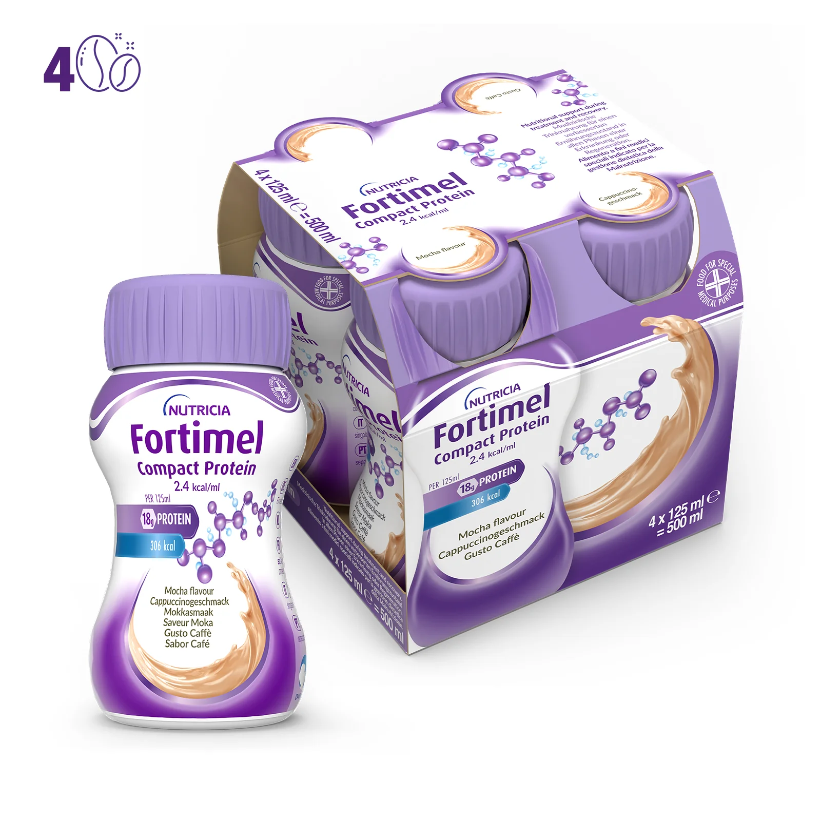 Fortimel Compact Protein Caffè 4x125 ml Integratore Proteico