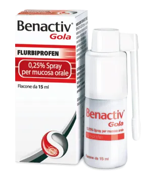 Benactiv Gola Spray 15  ml  - 2,5  mg/ ml Flurbiprofene