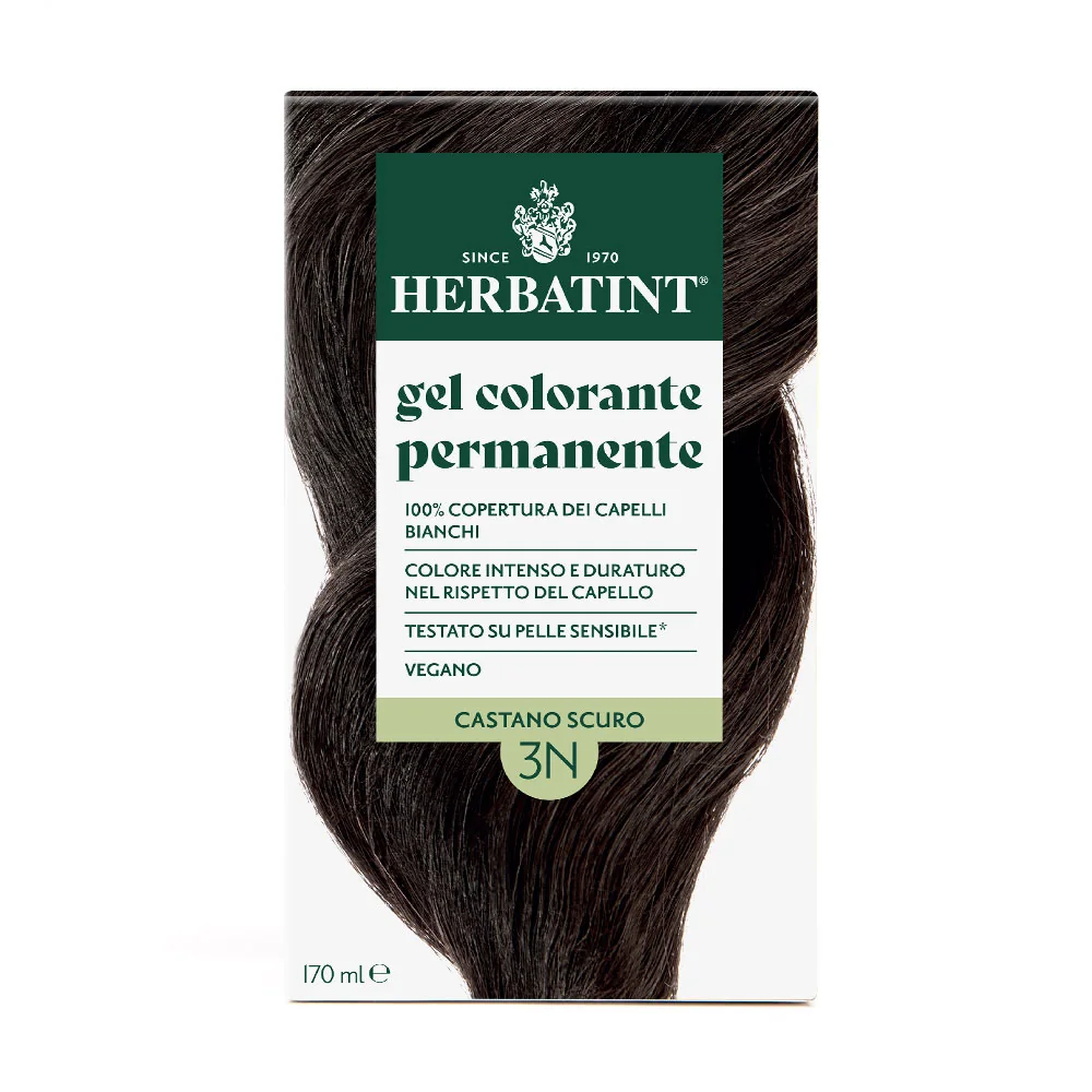 Herbatint Gel Colorante Permanente 3N Castano Scuro 170 Ml Colore Intenso e Duraturo