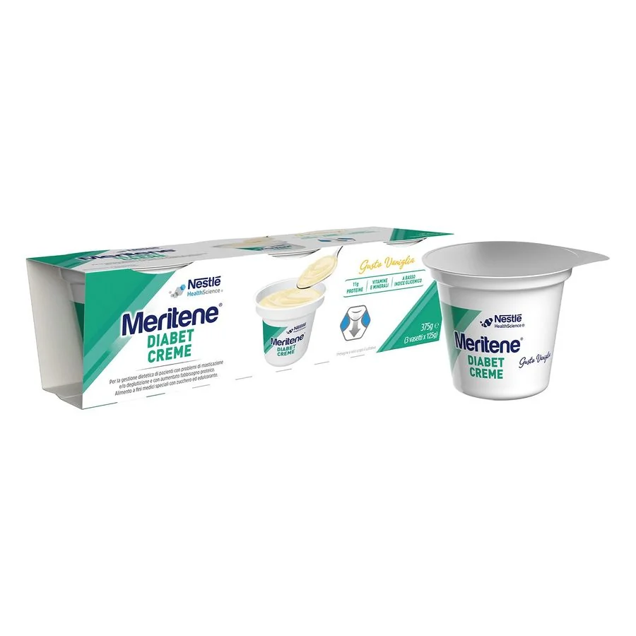 Meritene Diabet Cr Van 3X125 g Alimento Iperproteico e Ipercalorico