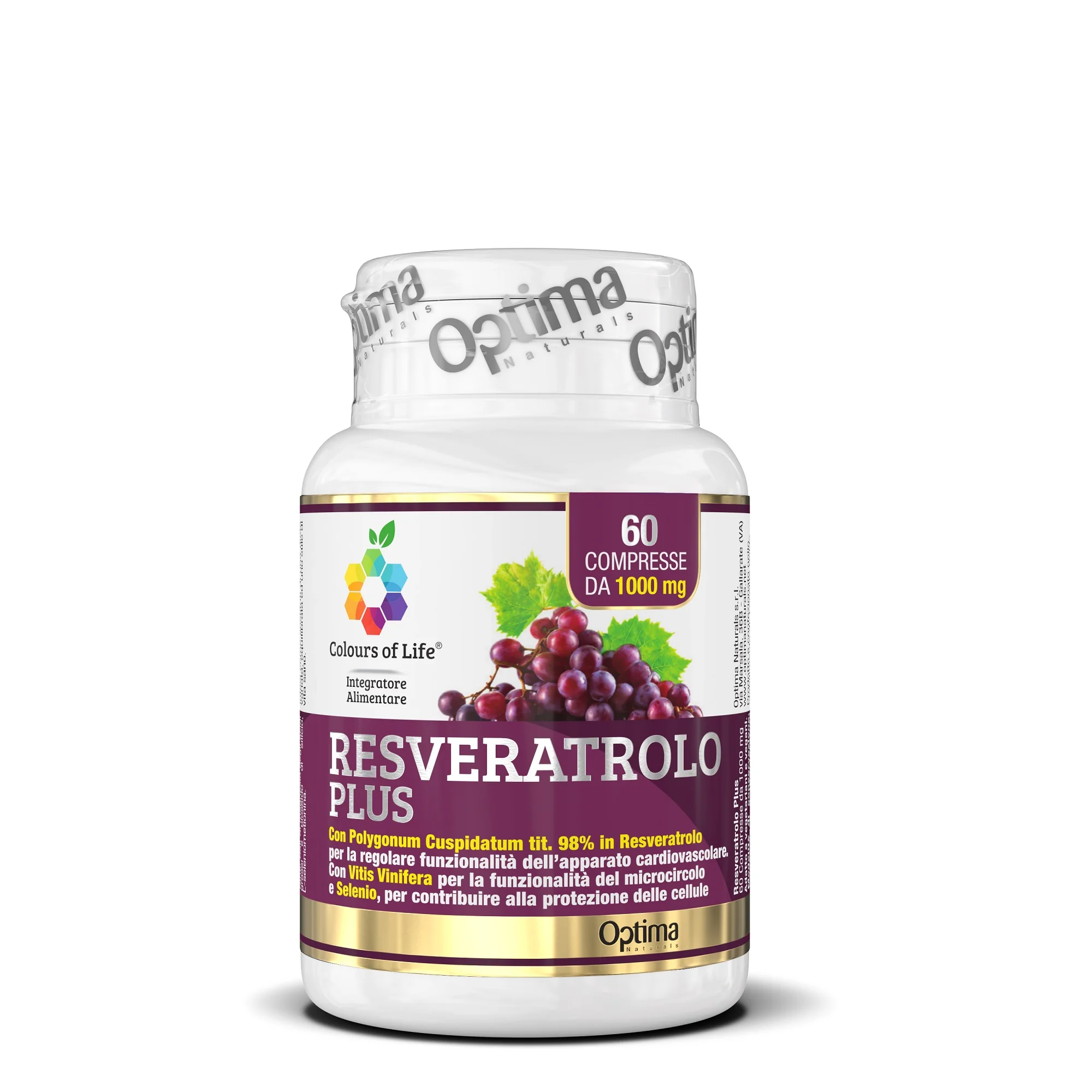 Resveratrolo 60 Compresse Colours Integratore Microcircolo