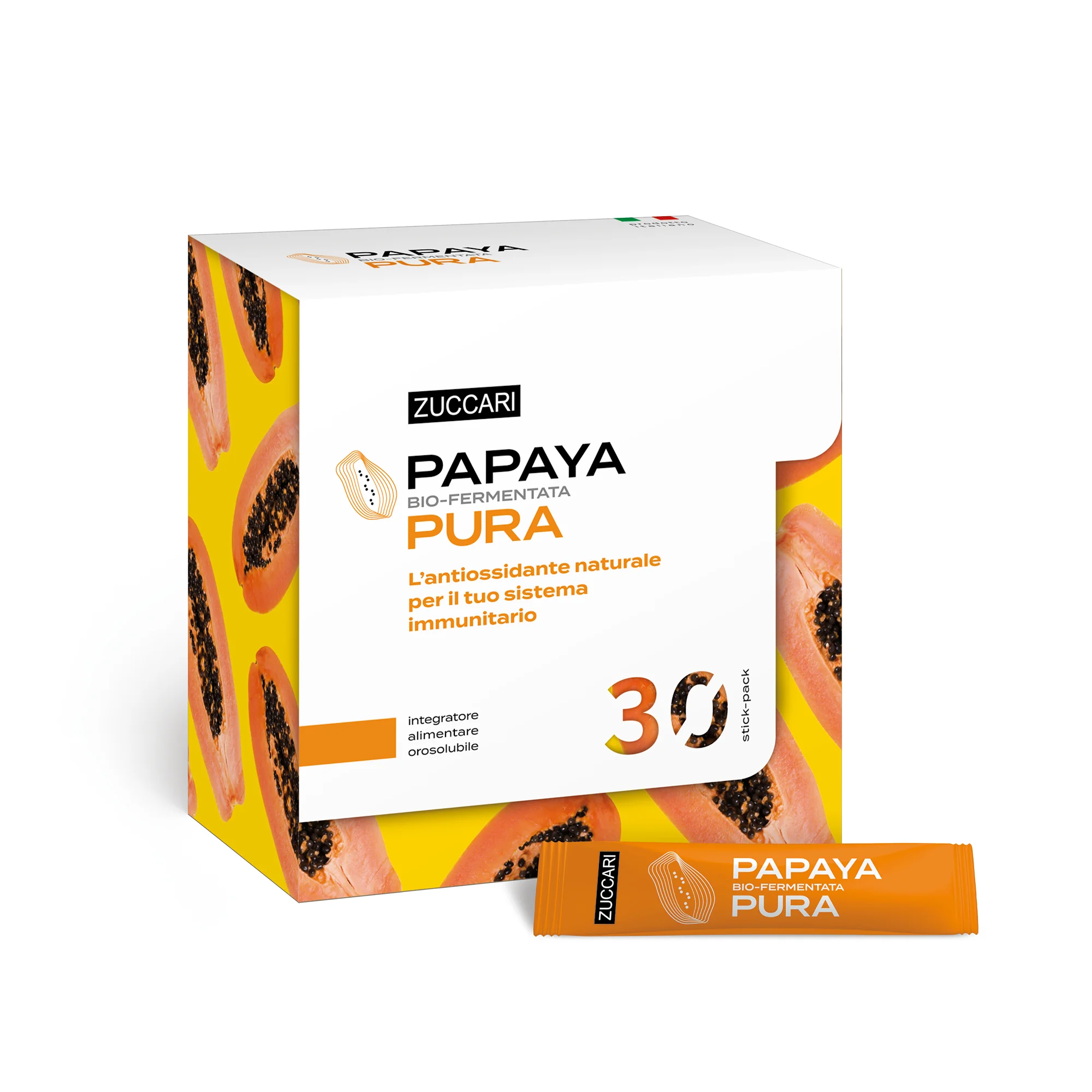 Zuccari Papaya Pura Stick 30 Bustine Integratore Antiossidante
