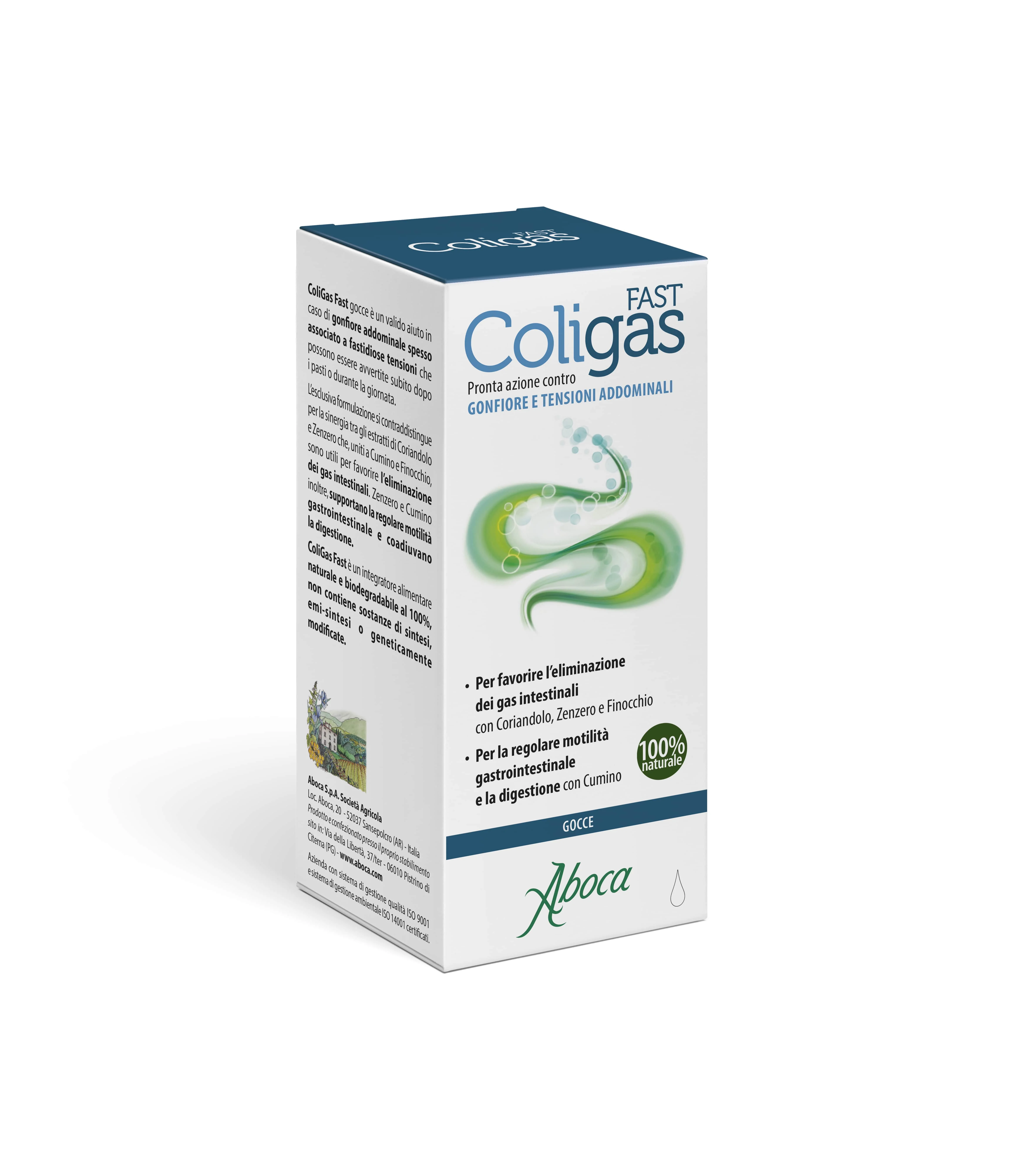Aboca Coligas Fast Gocce 75 ml Integratore Gonfiore Addominale