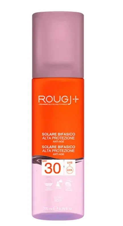 Rougj Solare Bifasico SPF 30 Anti-Age 200 ml Protezione Solare Anti-Invecchiamento