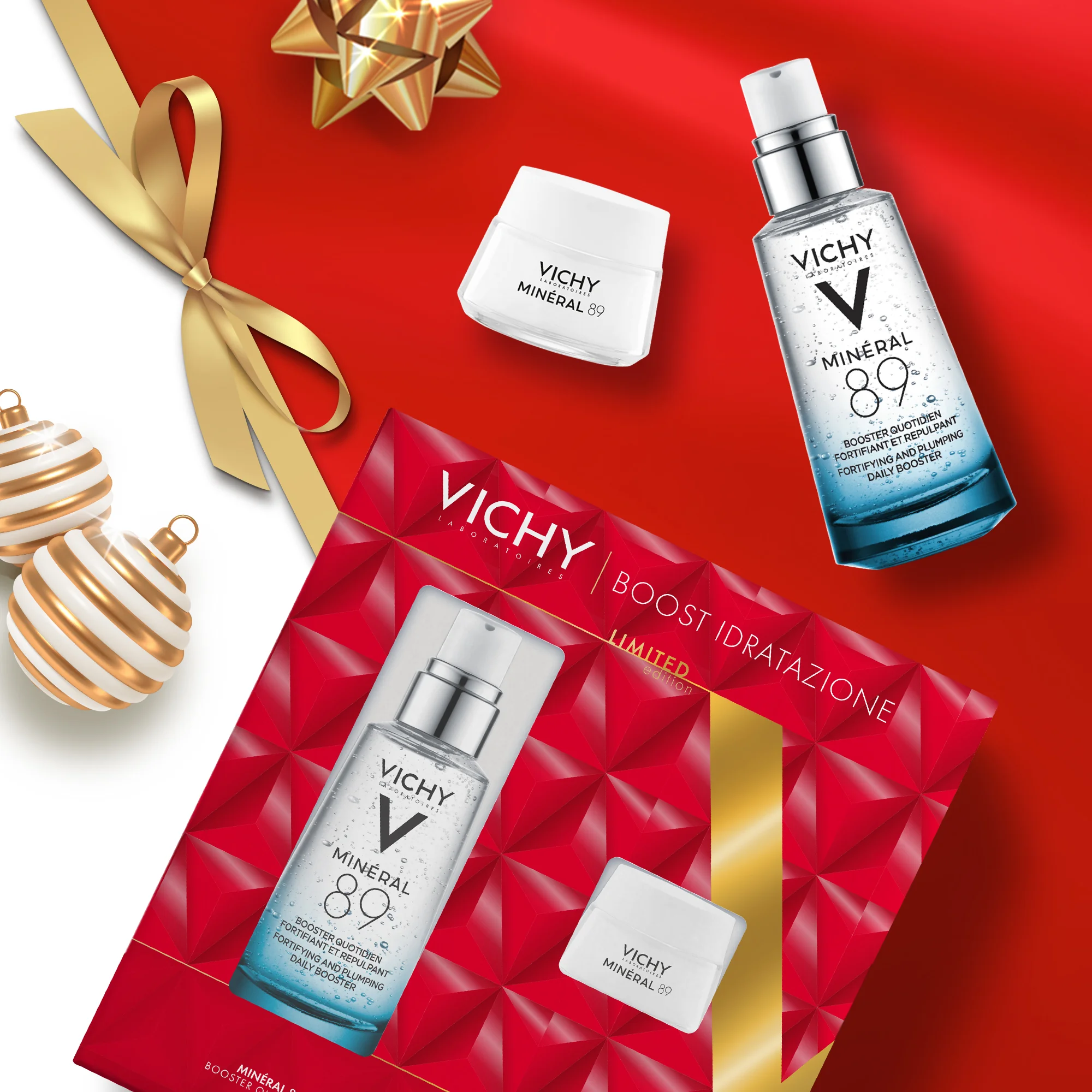 Vichy Cofanetto Mineral 89 Minéral 89 Booster Siero 50ml + Minéral 89 Crema 15ml