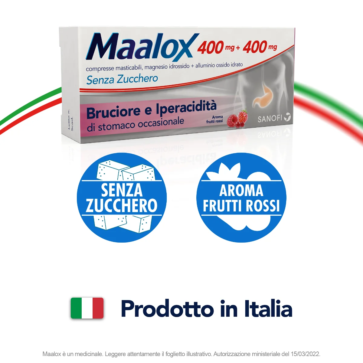 Maalox Senza Zucchero Aroma Frutti Rossi 30 Compresse Masticabili
