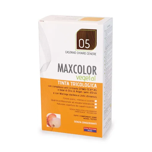 Max Color Vegetal 05 Castano Chiaro Cenere 140 ml Tintura Capelli