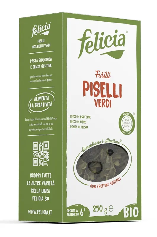 Felicia Bio Fusilli In pasta di Piselli Verdi Senza Glutine 250 g