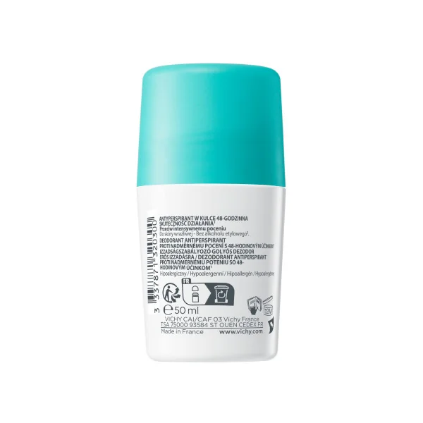 Vichy Deodorante Roll On Anti-traspirante 48h 50 ml Per Traspirazione Intensa