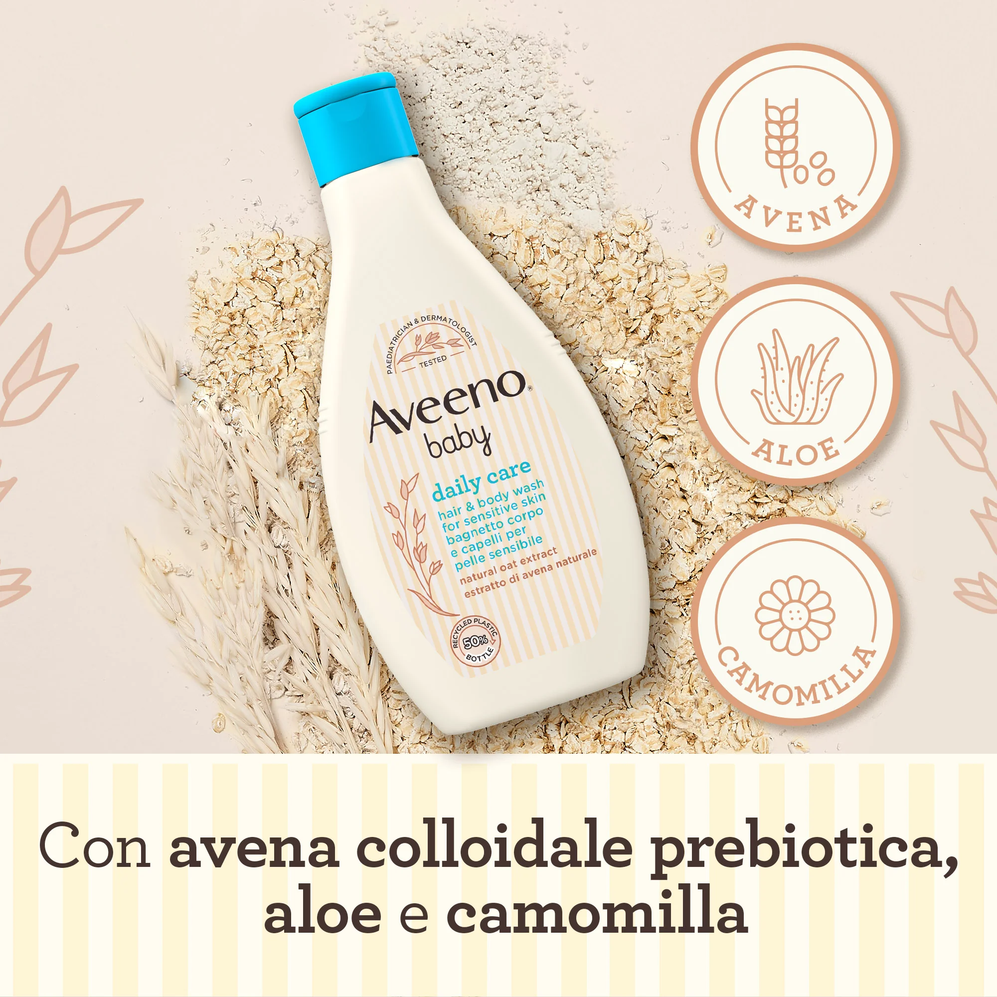 Aveeno Baby Daily Care Bagnetto 2x250 Ml Detergente Corpo E Capelli Bambini