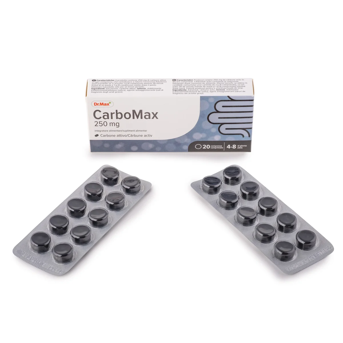 Dr. Max CarboMax 250Mg 20 Compresse Contro Gonfiore e Gas