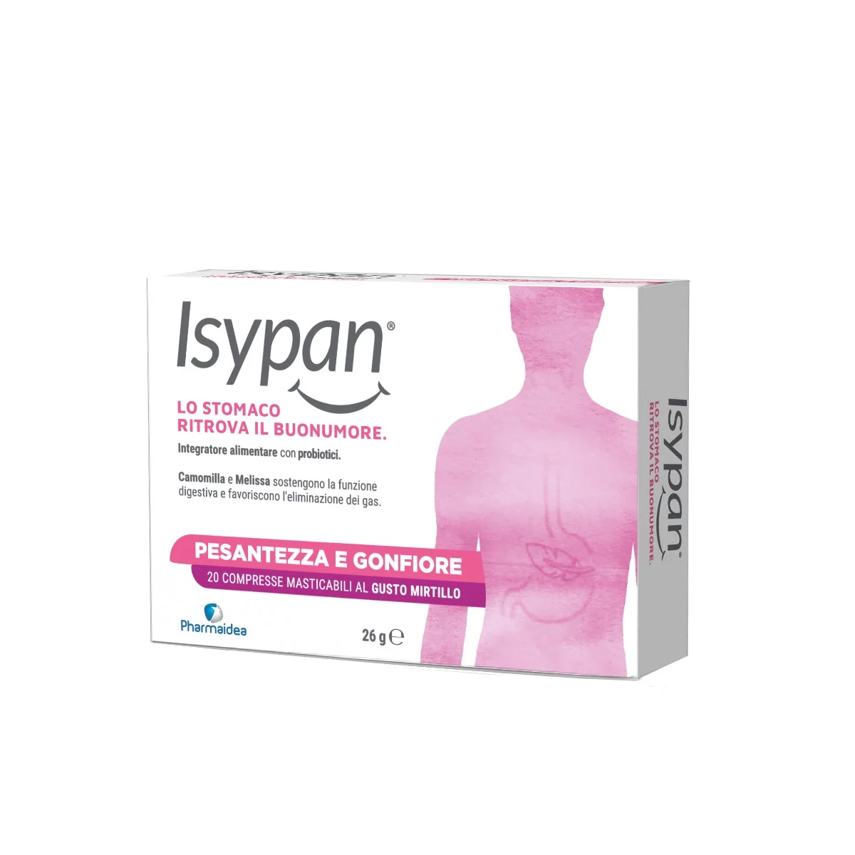 Isypan® Pesantezza E Gonfiore 20 Compresse Masticabili Prodotto per Gonfiore