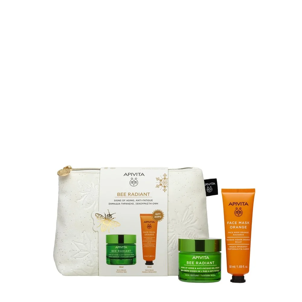 Apivita Bee Radiant Cofanetto 2025 Crema Segni dell'età e Anti-Fatica - Texture Ricca + Maschera Illuminante