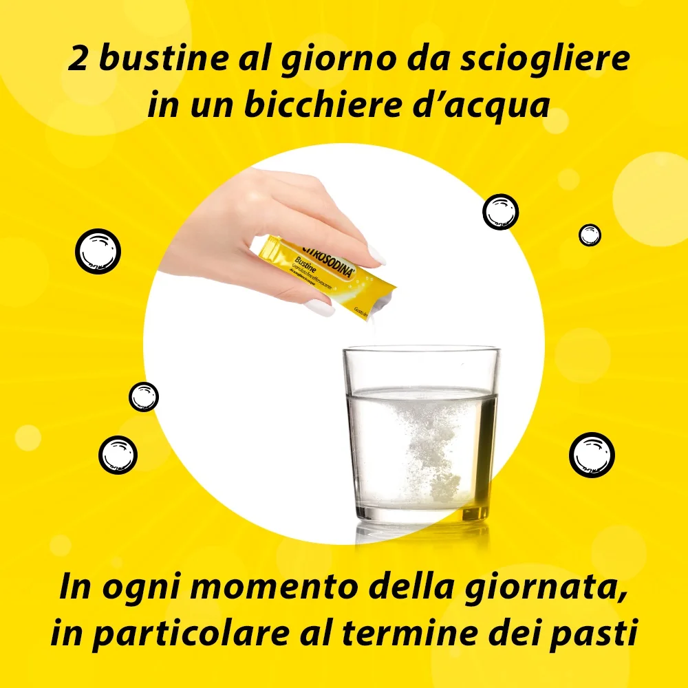 Citrosodina Effervescente con Calcio al Limone 20 Bustine Digestivo