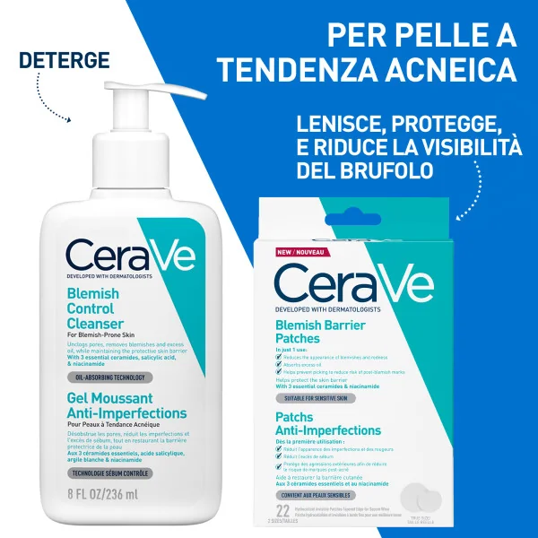 Cerave Patches per il Controllo delle Imperfezioni 22 Pezzi Trattamento Brufoli