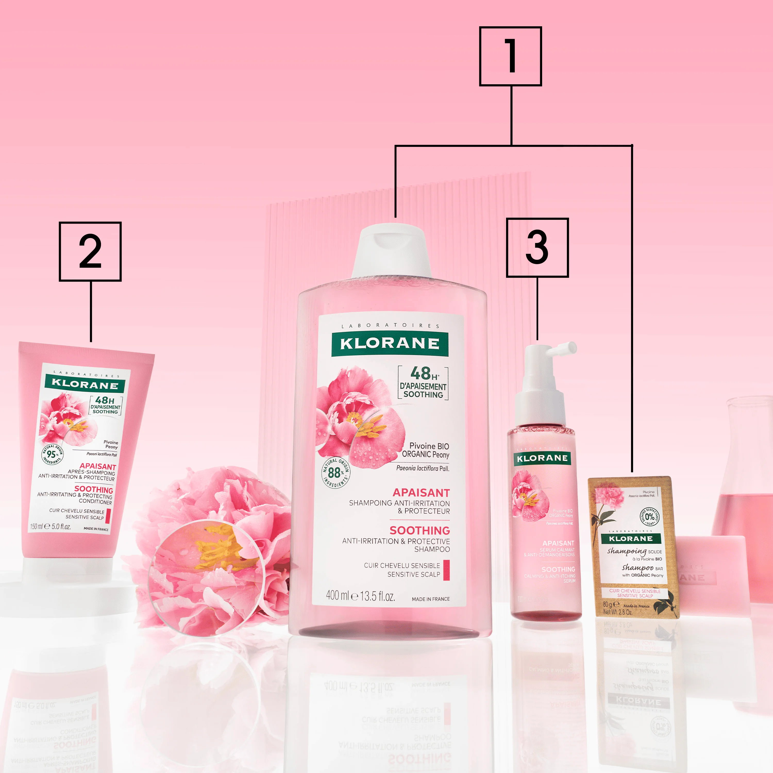 Klorane Shampoo Lenitivo e Protettivo alla Peonia 400 ml Cuoio Capelluto Sensibile