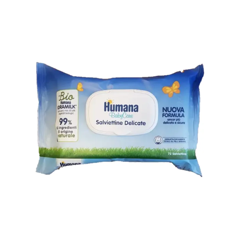 Humana Baby Salviettine Delicate 72 Pezzi Dermatologicamente Testato