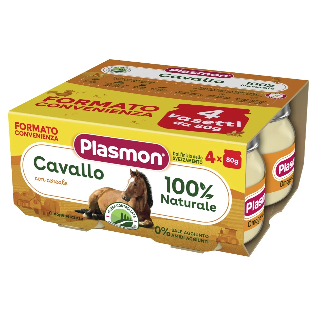 Plasmon Omogeneizzato Cavallo 4 x 80 g Alimento per l'infanzia