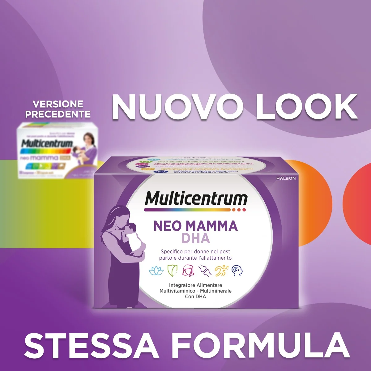 Multicentrum Neo Mamma DHA 30 + 30 Integratore Vitamine e Minerali