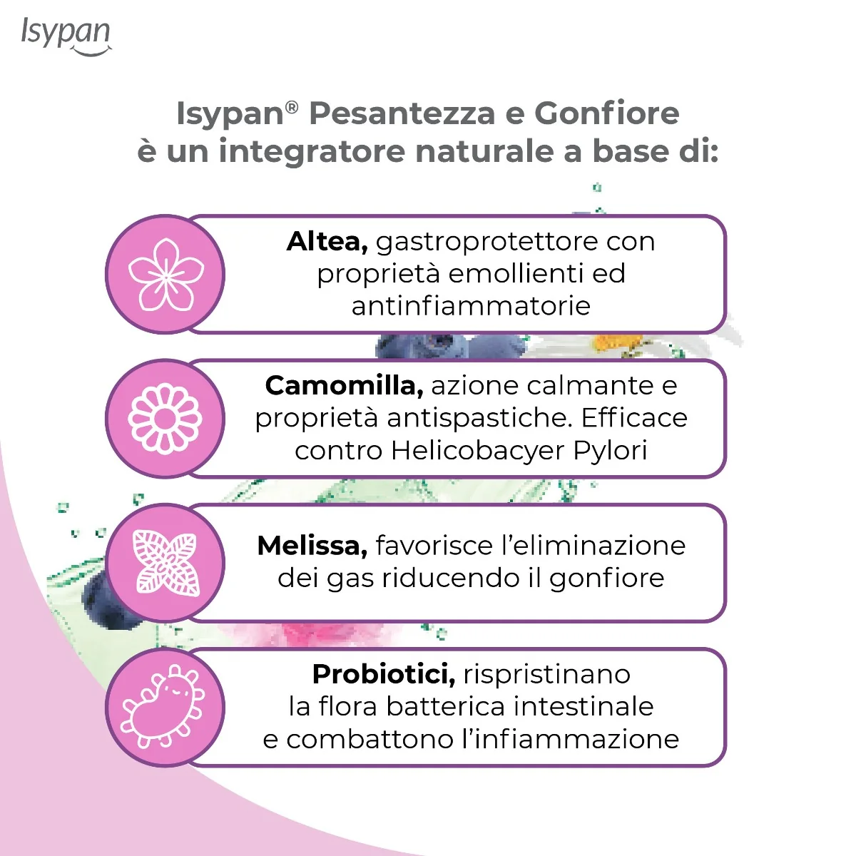 Isypan® Pesantezza E Gonfiore 20 Compresse Masticabili Prodotto per Gonfiore