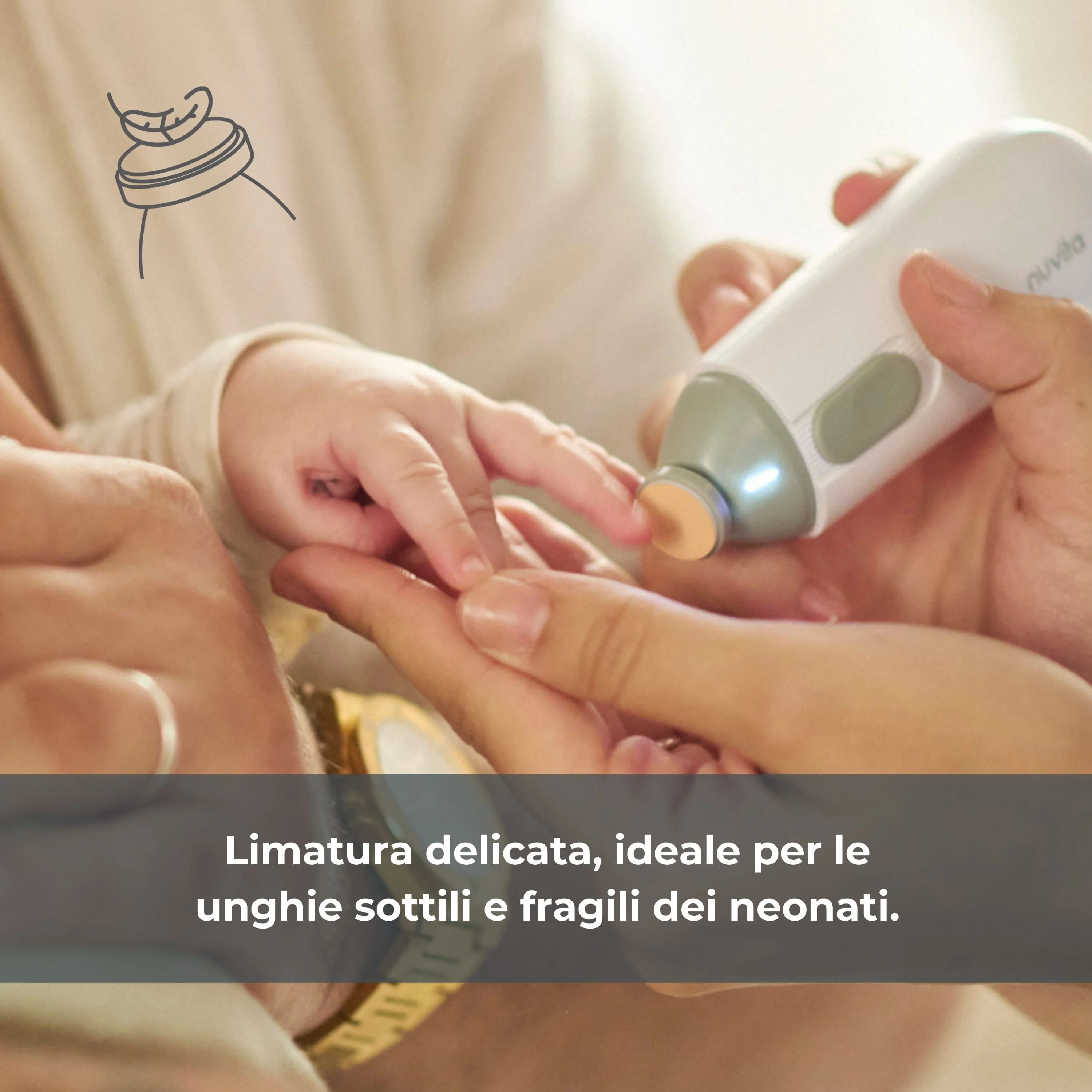 Nuvita Sage Green Trimmy Tagliaunghie Elettrico