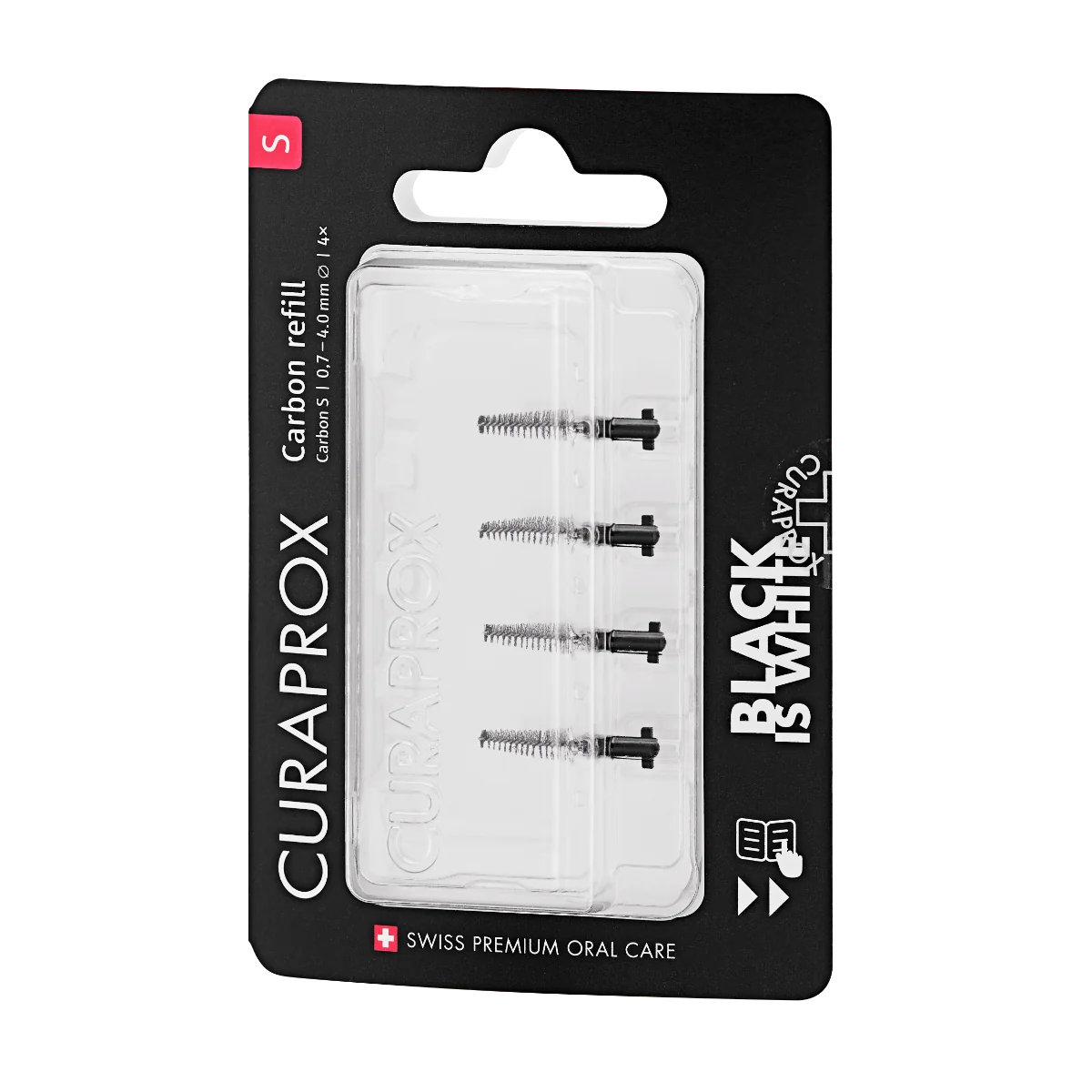 Curaprox Black Is White Carbon S Refill 4 pezzi Scovolino Interdentale