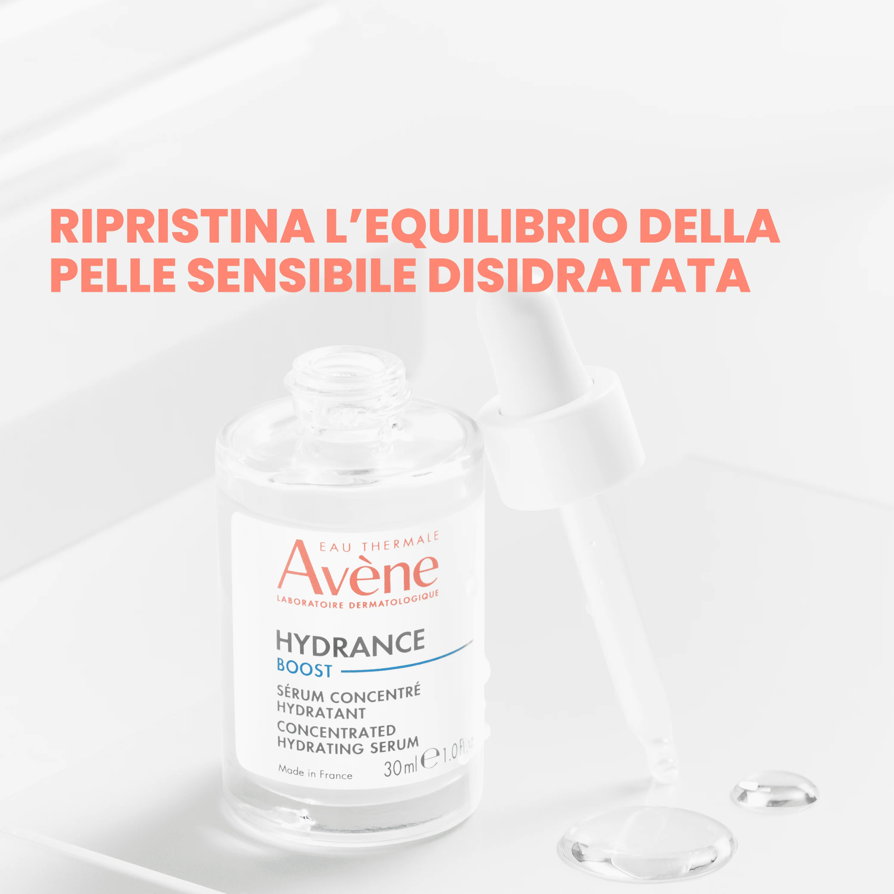 Eau Thermale Avene Hydrance Boost Siero Concentrato Idratante 30 ml Pelle Disidratata