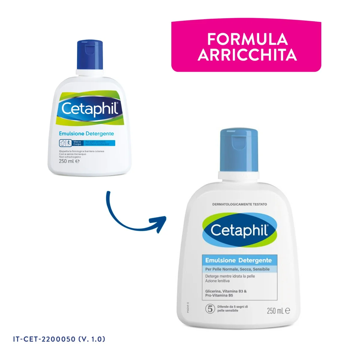 Cetaphil Emulsione Detergente 250 ml Per pelle normale, secca e sensibile