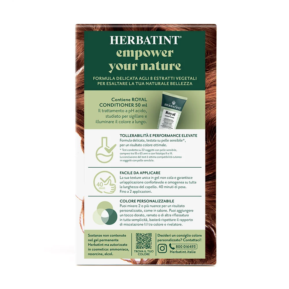 Herbatint Gel Colorante Permanente 7R Biondo Ramato 170 Ml Colore Intenso e Duraturo