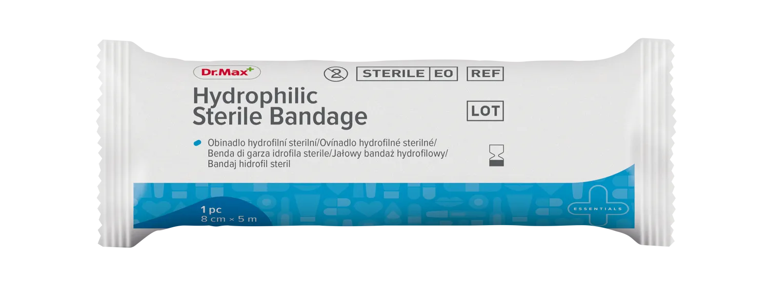 Dr.Max Hydrophilic Sterile Bandage 8 cm x 5 m Benda Sterile Idrofila