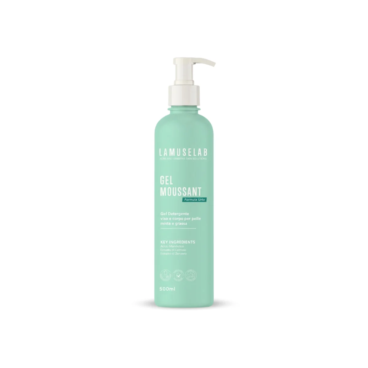 Lamuselab Gel Moussant Detergente Viso E Corpo 500 Ml Per Tutti i Tipi di Pelle